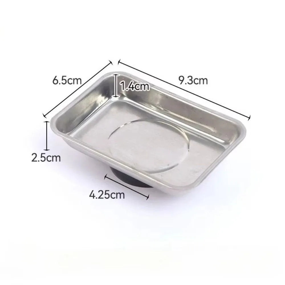 Stainless Steel Magnetic Parts Tray with Rubber Base – 3 Sizes Magnetic Parts Tray Richie's A