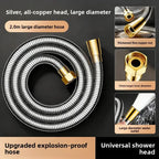 Universal Stainless Steel Shower Hose for Water Heaters | Burst-Proof Shower Hose Richie's 2 m silver