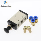 4R210-08 Manual Air Valve 1/4" 5-Port 2-Position + Fittings Pneumatic Control Valve Richie's