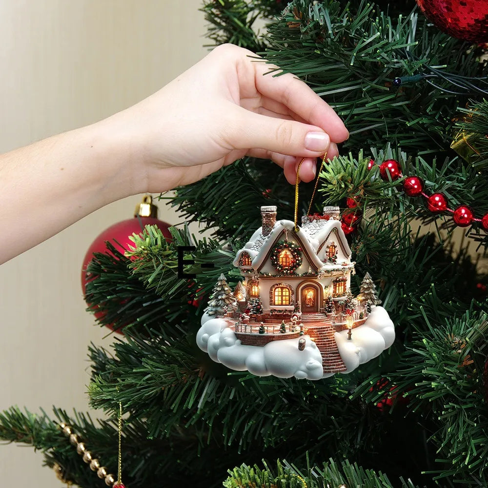 Acrylic Snow House Christmas Tree Ornaments | Winter Décor Christmas Ornaments Richie's