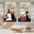 Halloween Kitchen Towel Set – Pumpkin & Black Cat Dishcloths 2pc Kitchen Towel Set Richie's 2pcs
