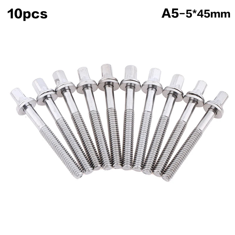 80mm Drum Tension Rods – 10-Piece Stainless Steel Kit Drum Replacement Parts Richie's A6