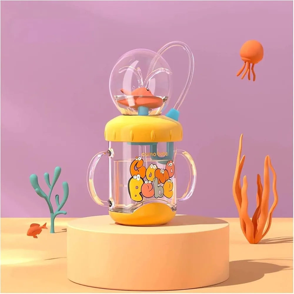 Whale Squirt Kids Insulated Water Bottle | 220ml & 350ml Kids Straw Bottle Richie's Yellow 1