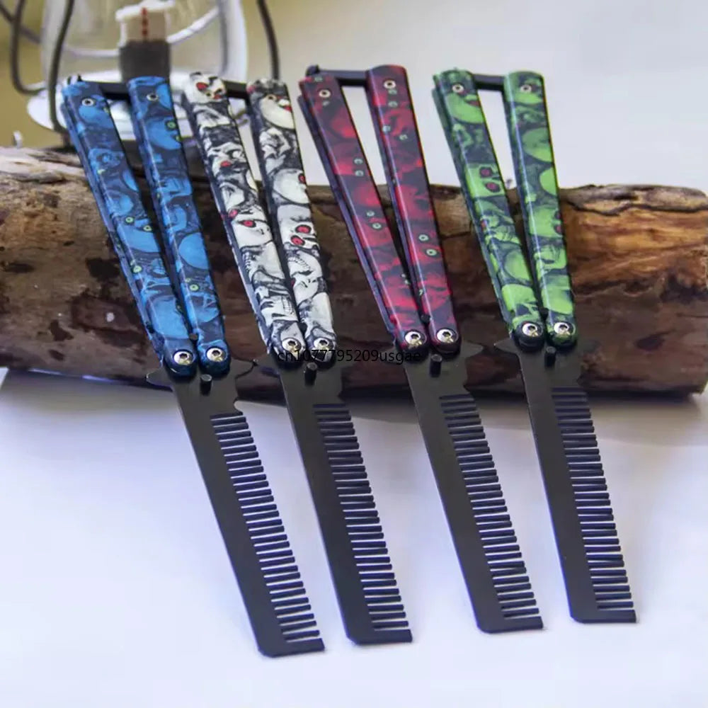TOTNEND Butterfly Folding Comb – Stainless Steel Beard Styler Folding Grooming Comb Richie's