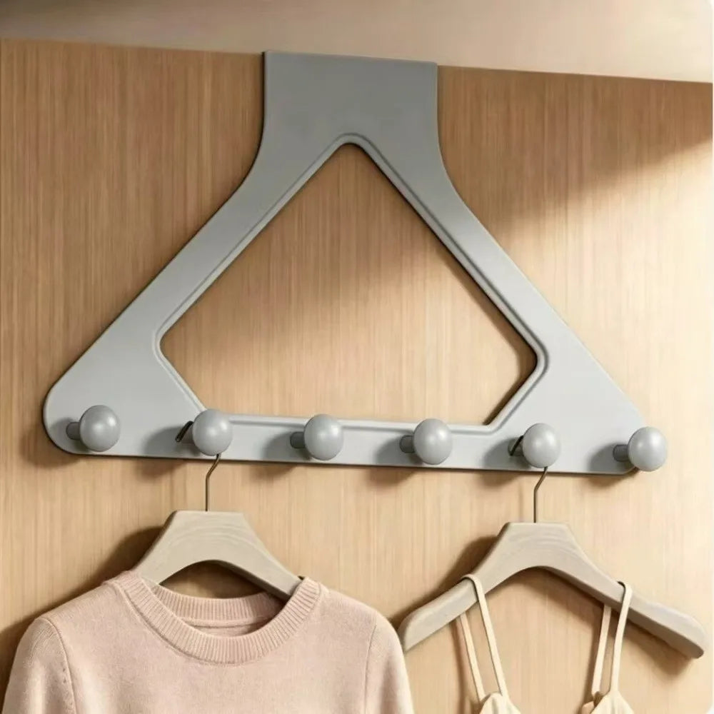 Over-Door Hook Organizer No-Drill Triangular ABS Plastic Over-Door Hook Organizer Richie's Grey