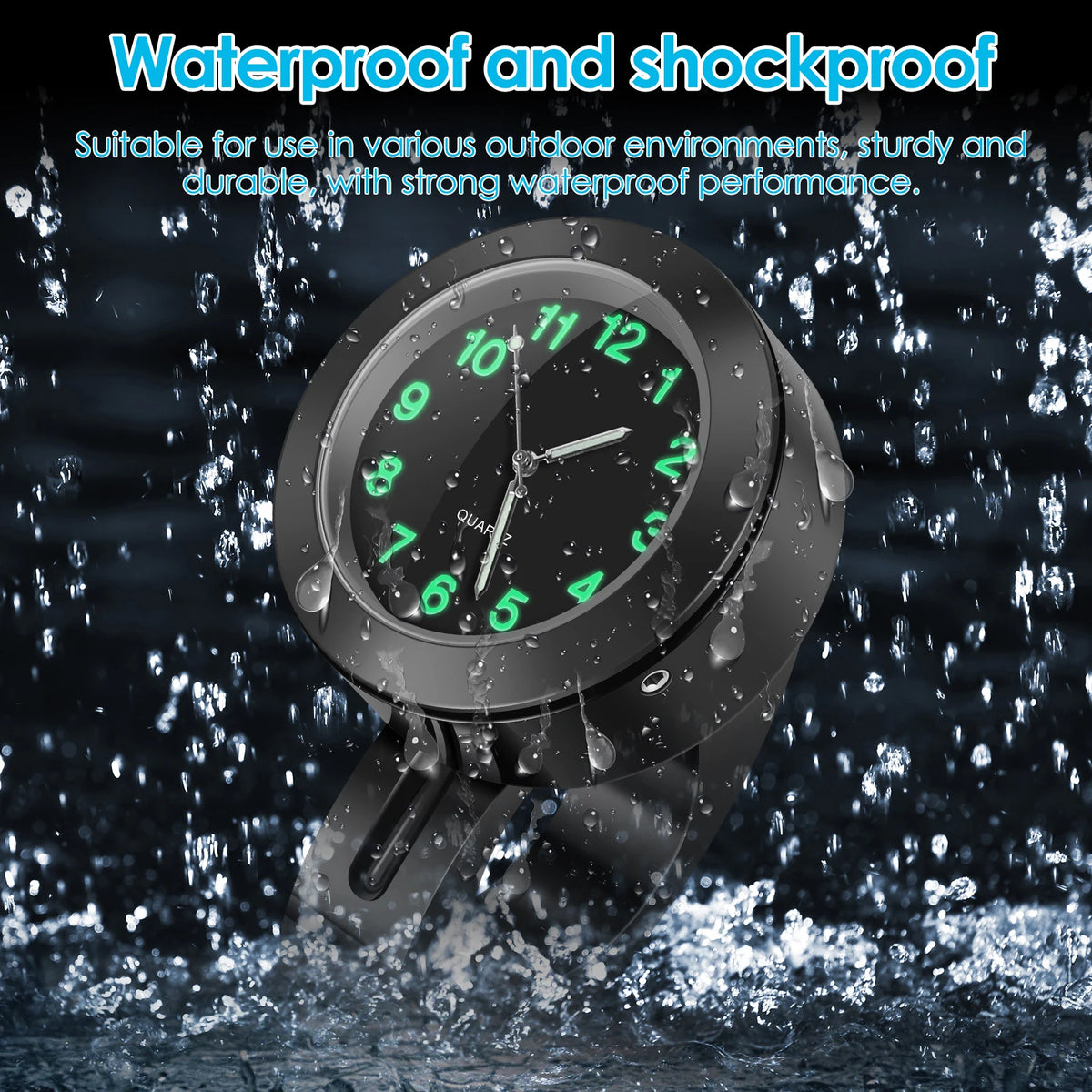Motorcycle Handlebar Clock Waterproof Aluminum Luminous Dial Motorcycle Handlebar Clock Richie's