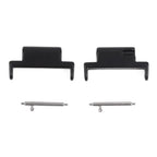 2Pcs Metal Watch Band Adapters 14mm to 20mm Strap Connectors Watch Band Adapter Richie's Black