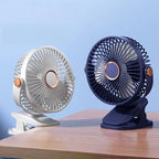 720° Rotatable USB Clip-On Fan with Night Light – 5-Speed Clip-On USB Fan Richie's