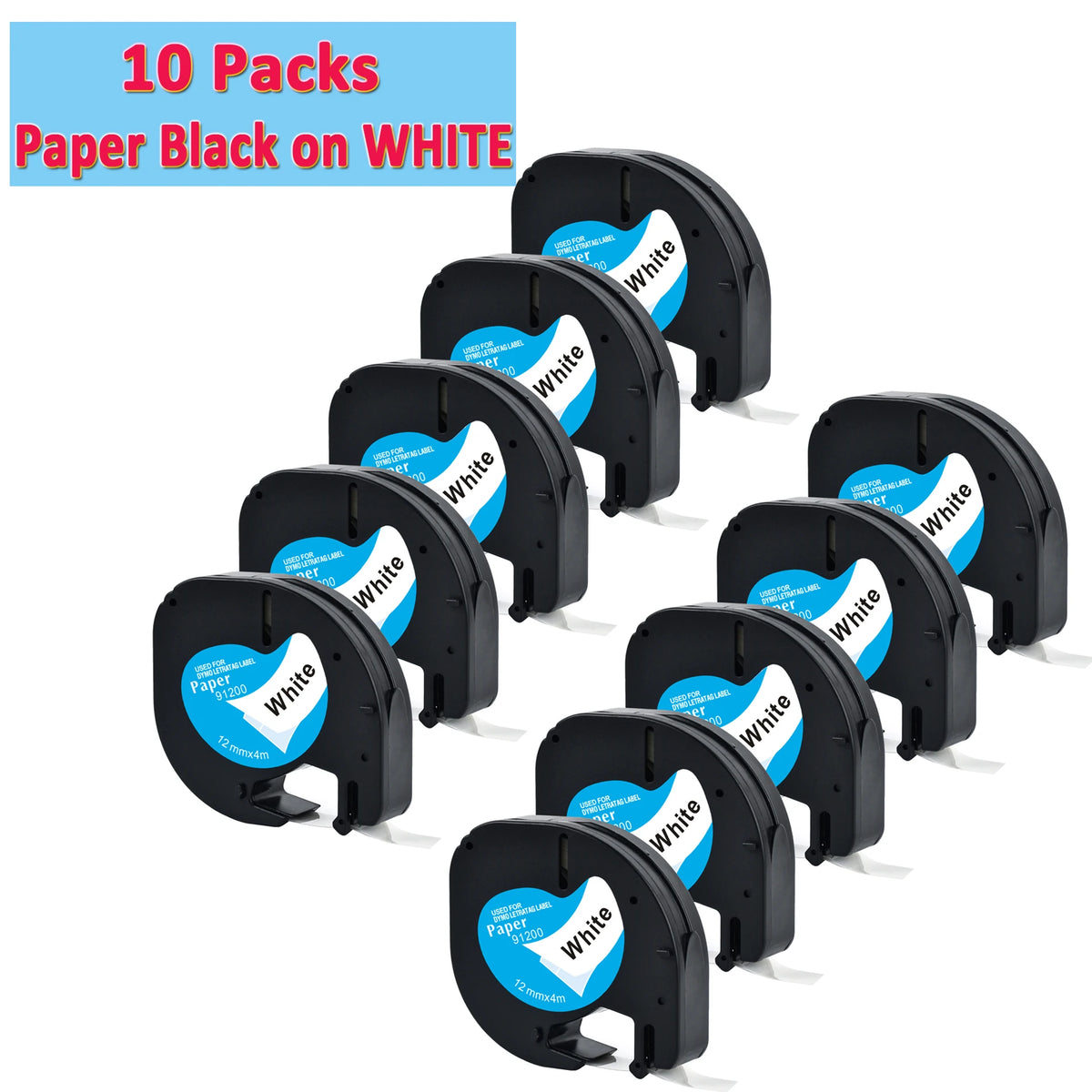Dymo Letratag LT-100H Handheld Label Maker | 12mm Printer Label Maker Richie's 10pcs White paper