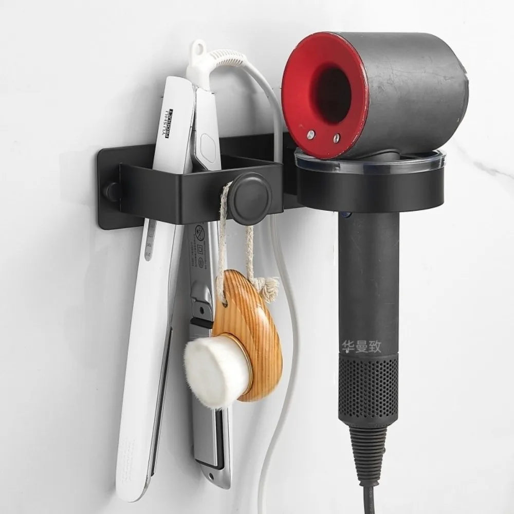 Wall Mounted Hair Dryer Holder – Matte Black Metal Organizer Hair Tool Organizer Richie's