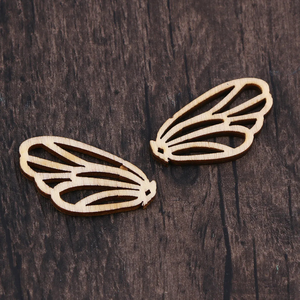 50Pcs Hollow Leaf Wooden Cutouts DIY Craft Embellishments Wood Craft Cutouts Richie's
