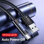 120W USB-A to Type-C Fast Charging Cable with LED Indicator USB Charging Cable Richie's