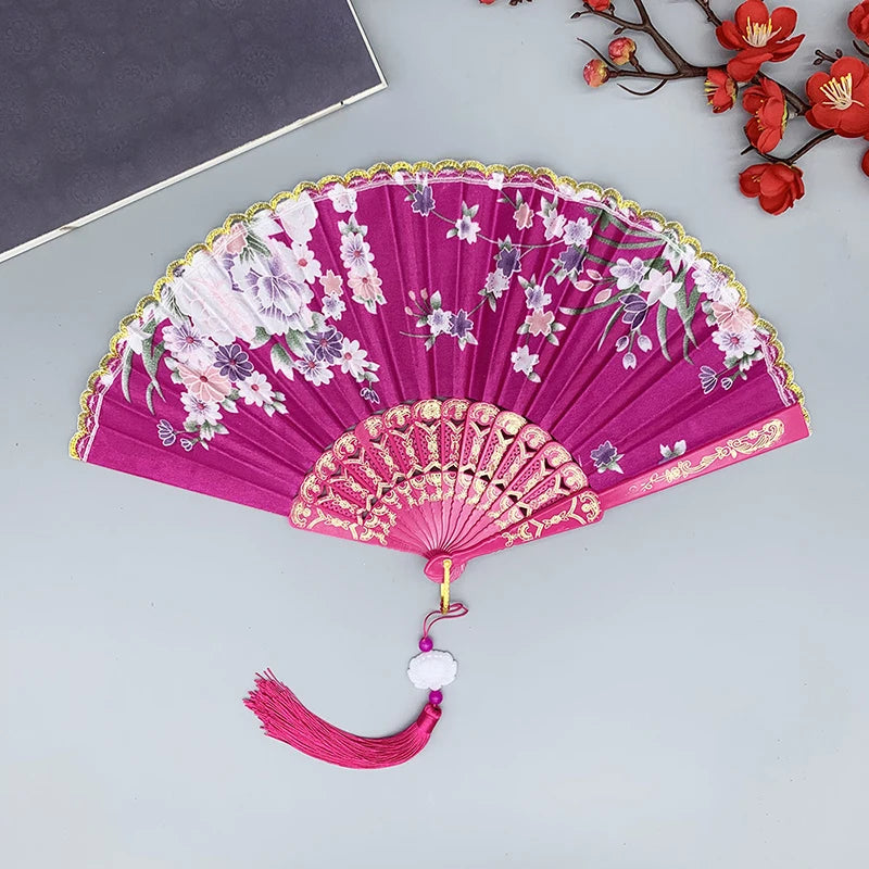 Vintage Silk Folding Hand Fan – Décor, Dance & Gift Decorative Folding Fan Richie's A5