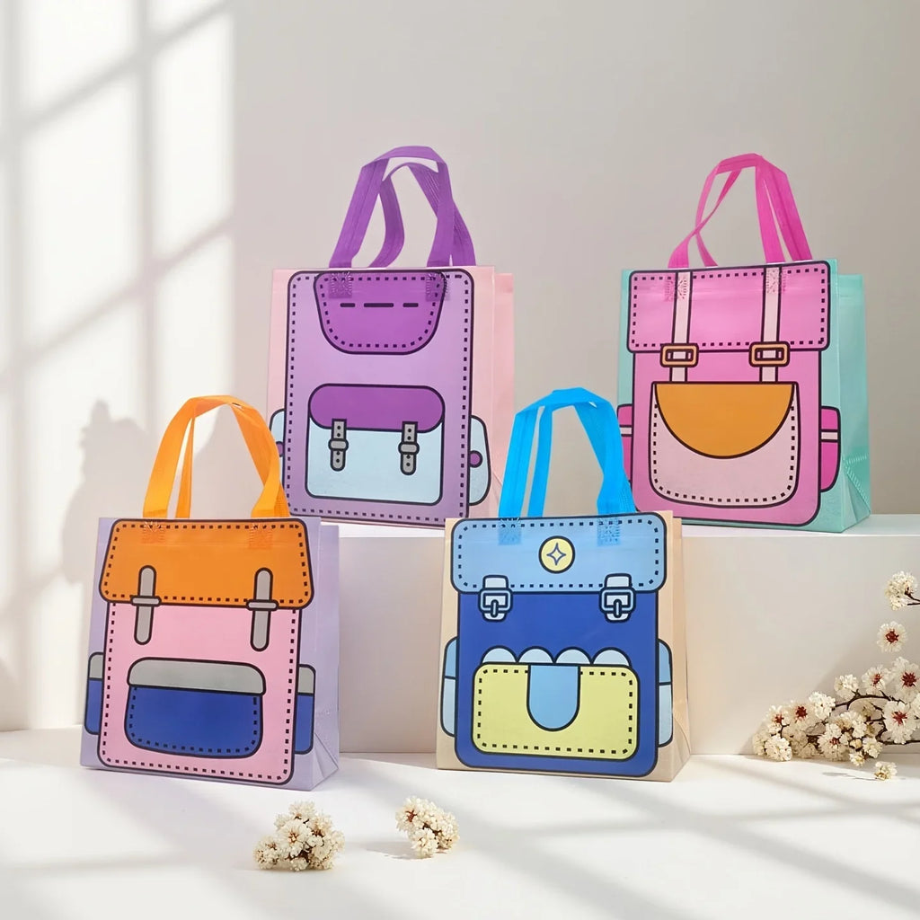 4 Pcs Cute Printed Party Tote Bags – Gifts for Any Occasion Party Gift Bag Richie's