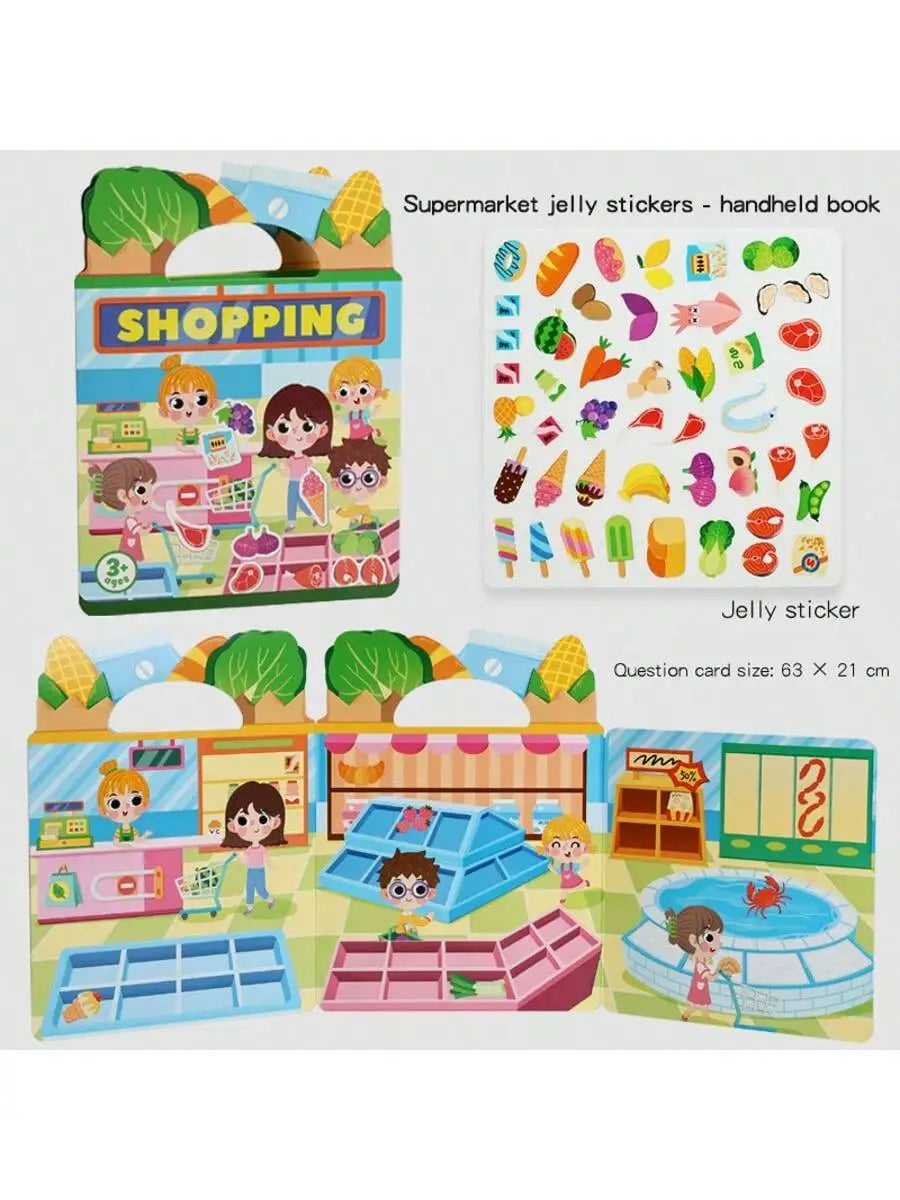Reusable Sticker Books for Kids – 6-Set Travel Activity Bundle Kids Activity Book Richie's BQ-0003 supermarket