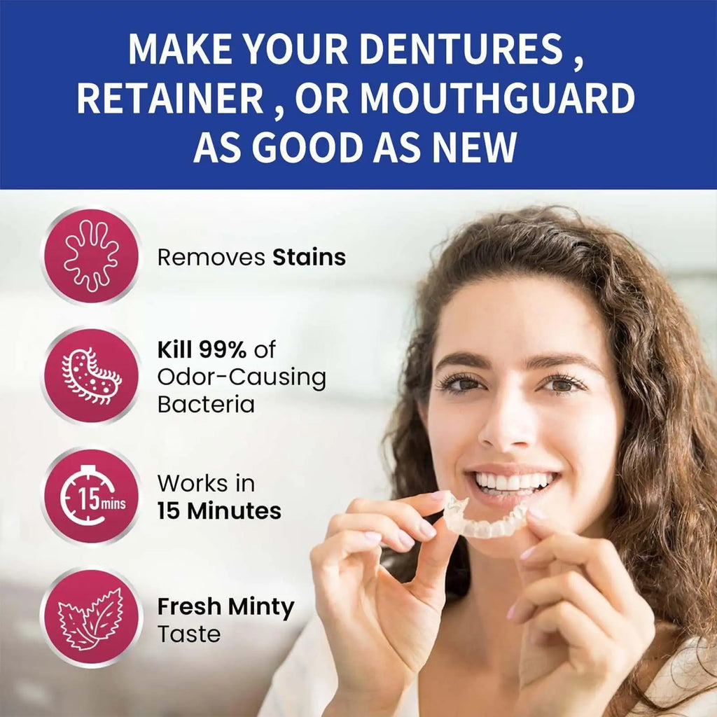 Denture Cleaning Tablets 100 Count – Retainer & False Tooth Cleanser Denture Cleaner Tablets Richie's