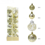 24pcs Christmas Ball Ornaments Set – 4cm & 6cm Xmas Baubles Christmas Ornament Set Richie's Gold 1.5cm