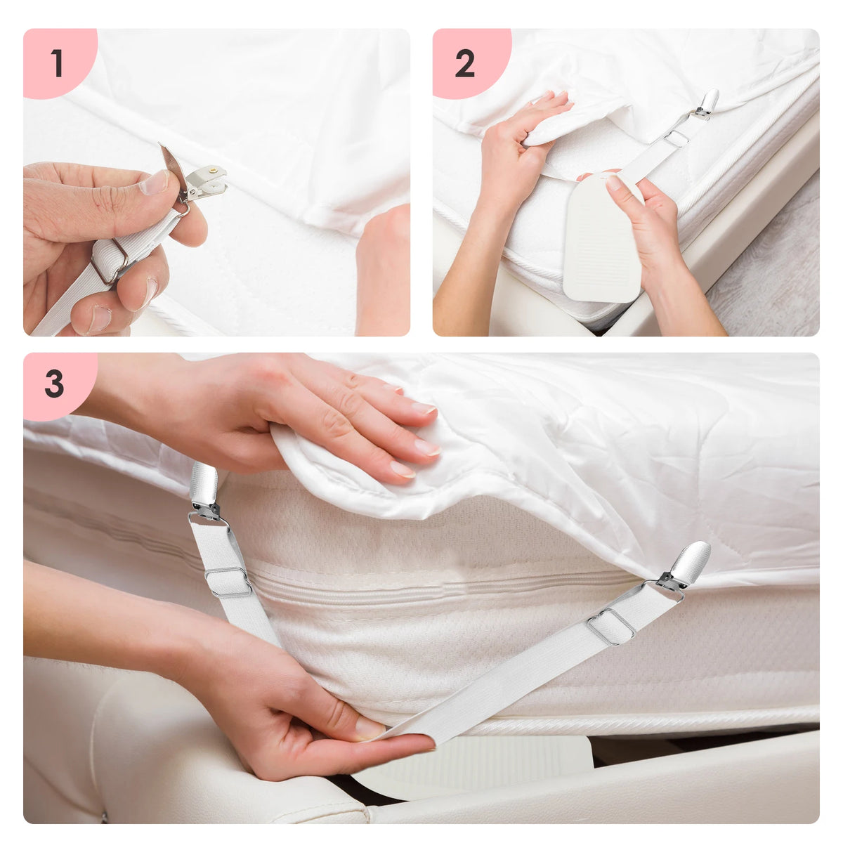 4-Pack Adjustable Bed Sheet Holders & Mattress Clip Fasteners Bed Sheet Fasteners Richie's