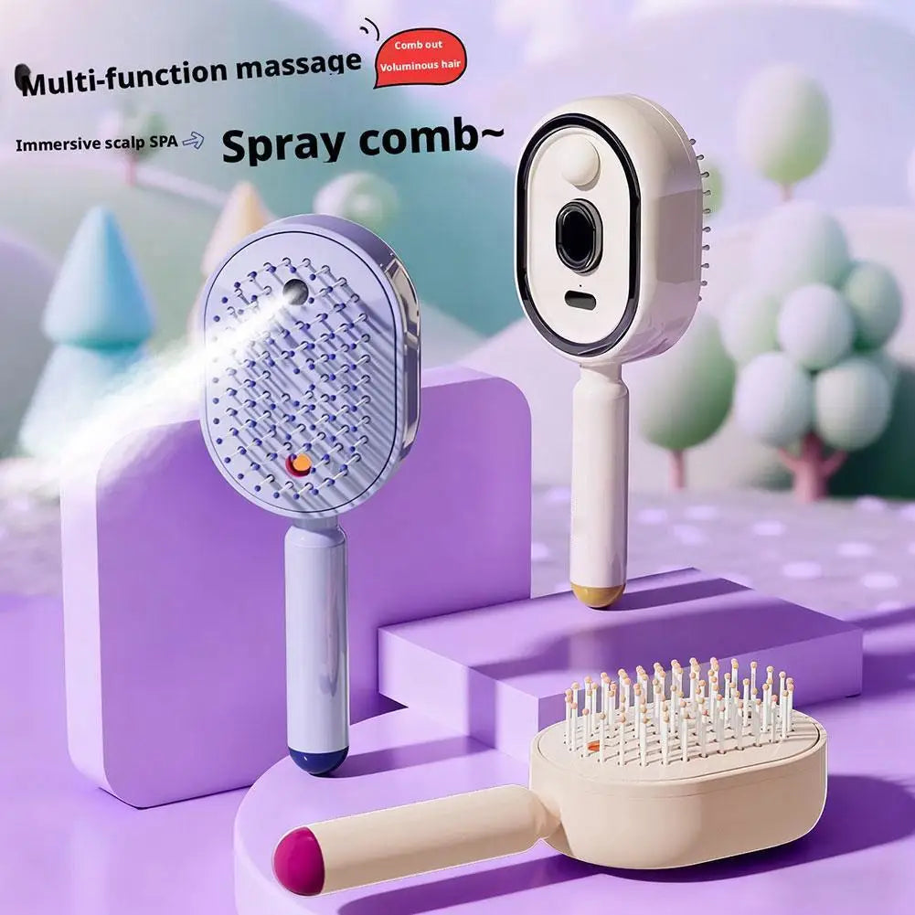 Electric Massage Comb with Spray Mist – Detangling Scalp Brush Electric Hair Brush Richie's