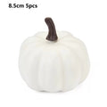 5-Pack Mini Foam Artificial Pumpkins – Halloween Fall Decor Halloween Decor Richie's White 8.5cm 5pcs as show