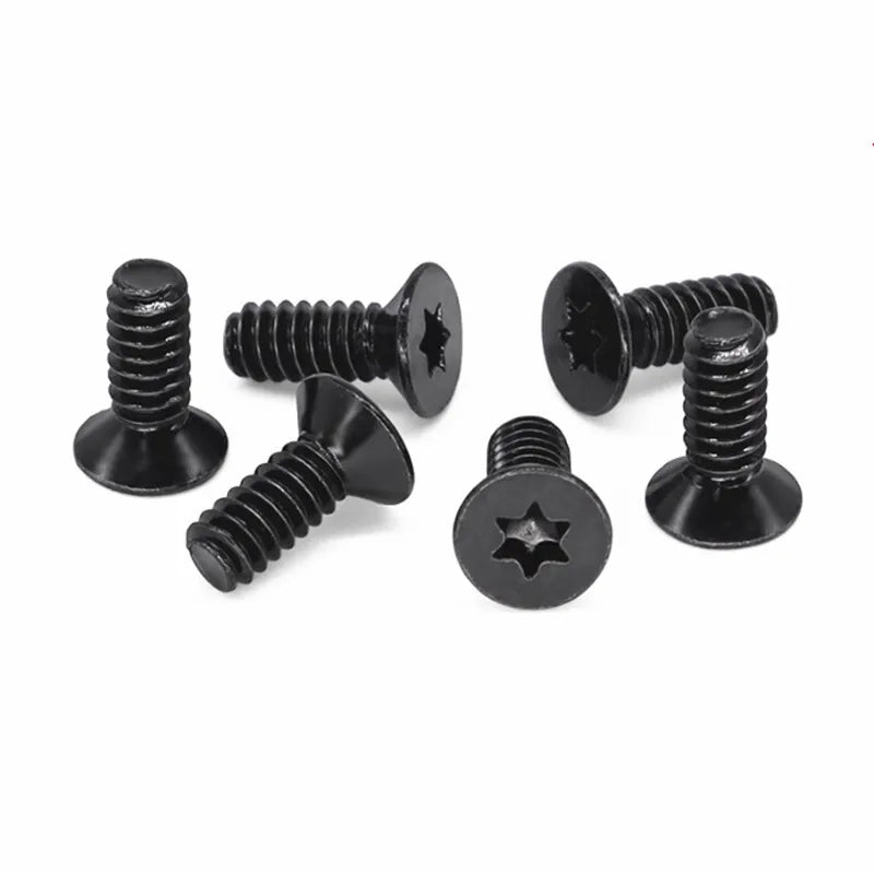 25Pcs 6#-32 UNC Torx Countersunk Cap Screws Black Grade 10.9 Machine Screws Richie's