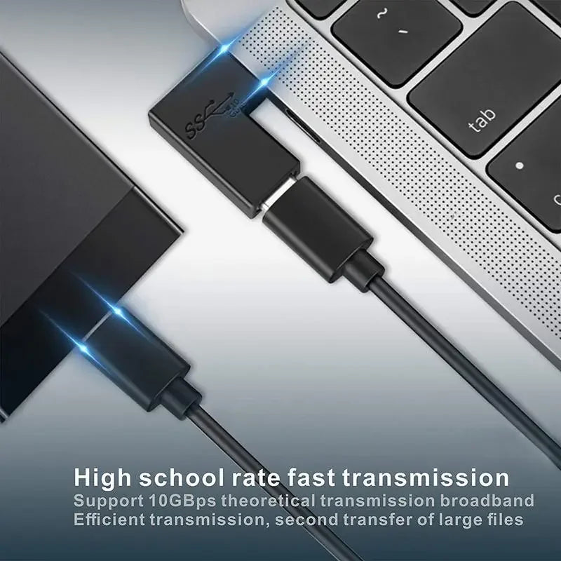 90° USB-C Female to Female Adapter | 10Gbps Fast Charging USB-C Adapter Richie's