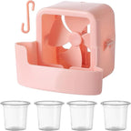 Hanging Fan Cooling Storage Box with 4 Cups – Plastic Fan Storage Accessory Richie's Pink