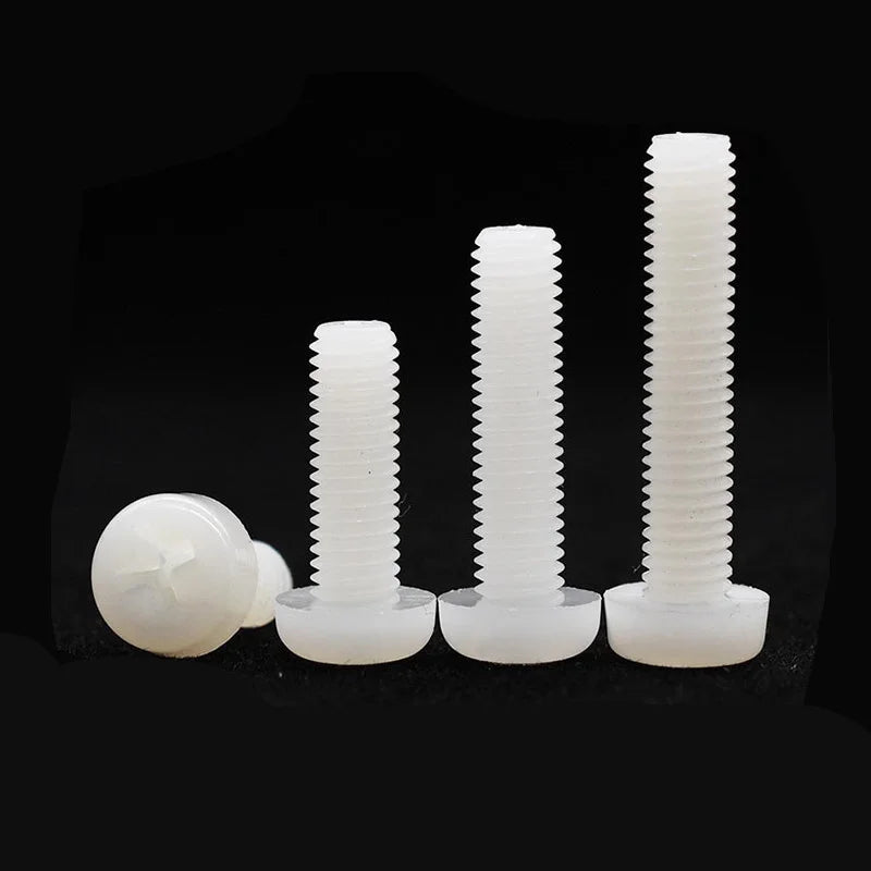 Nylon Phillips Pan Head Screws M2–M8 White & Black | 4–60mm Nylon Machine Screws Richie's White M2.5-50PCS 6mm