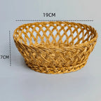 Hand-Woven Rattan-Style Round Fruit Basket & Storage Organizer Woven Storage Basket Richie's Trumpet
