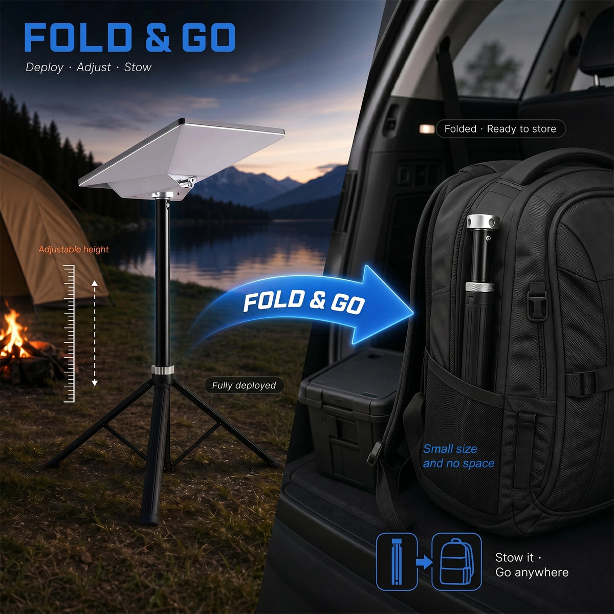 Starlink Mini Tripod Mount – Foldable Aluminum Bracket for Camping Satellite Dish Mount Richie's