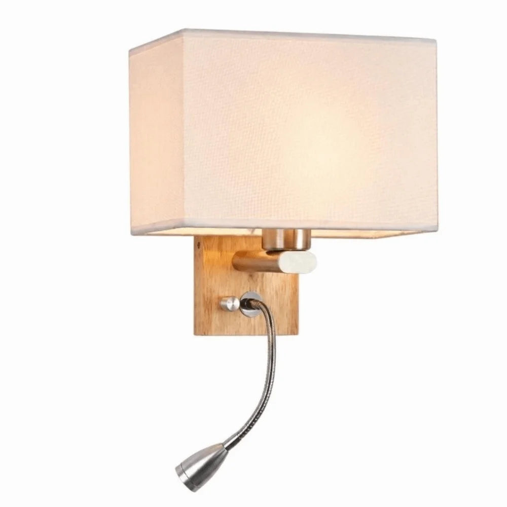 Swing Arm Wall Sconce E26/E27 Fabric Shade LED Lamp & Switch Wall Sconce Lamp Richie's