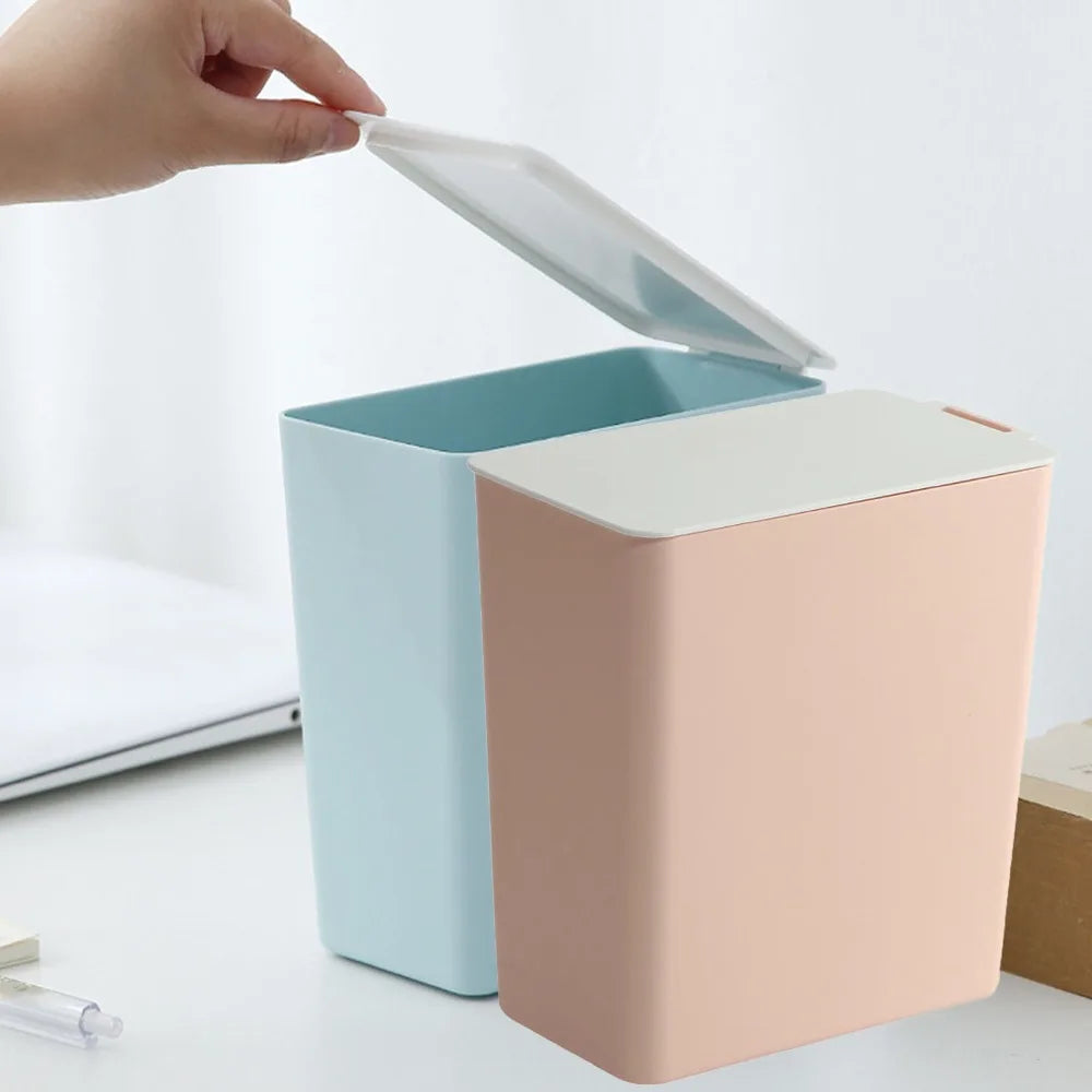 Mini Desktop Trash Can with Lid – Compact PP Waste Bin Desktop Trash Can Richie's