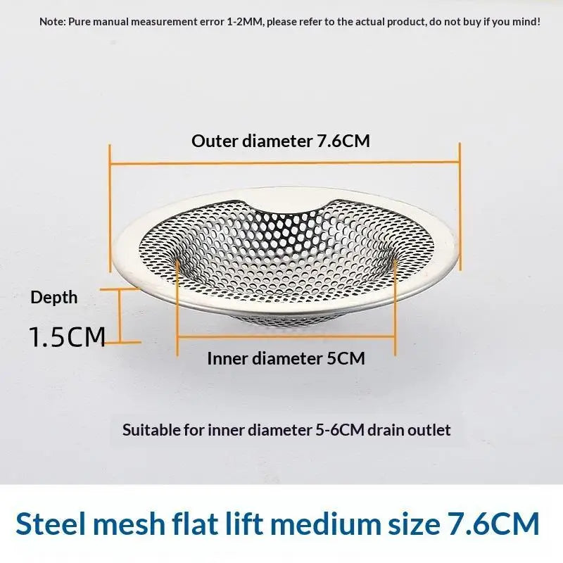 Stainless Steel Sink Drain Strainer Set – Fine Mesh, 3 Sizes Sink Drain Strainer Richie's L Silver