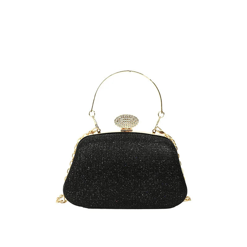 Women's Glitter Evening Clutch Bag – Wedding & Party Shoulder Bag Evening Clutch Bag Richie's Black