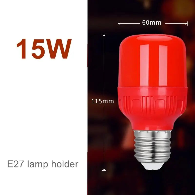 Red LED Light Bulb E27/B22 5W–30W Festive Spot Light 220V LED Light Bulb Richie's 15W