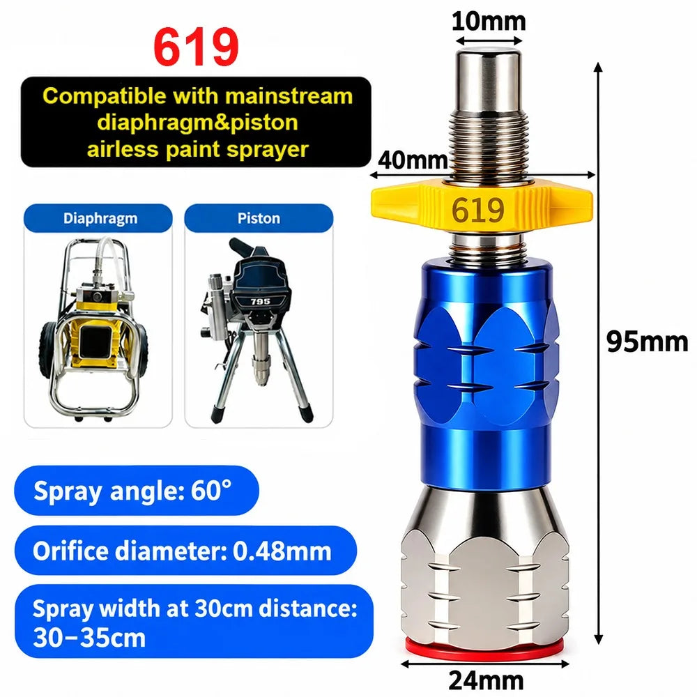 Stainless Steel Quick Connect Airless Paint Sprayer Nozzle Tip Paint Sprayer Nozzle Richie's 619