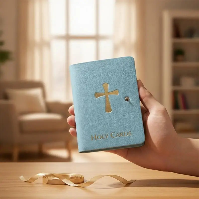 Leather Holy Card Holder – Prayer Card Organizer, Snap Close Card & ID Holder Richie's