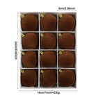 12pcs Flocked Christmas Ball Ornaments Vintage 6cm Set Christmas Ball Ornaments Richie's Brown