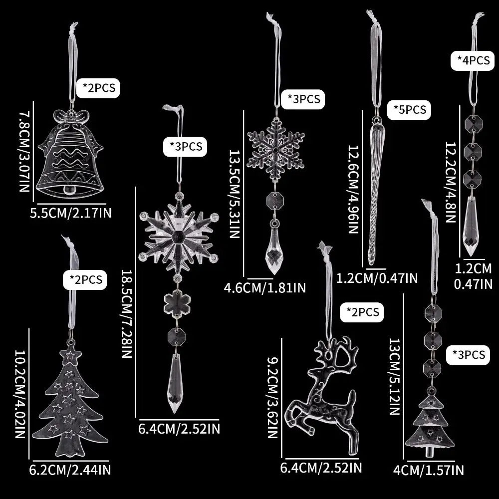 Acrylic Crystal Snowflake Ice Drop Christmas Tree Ornaments Christmas Tree Ornaments Richie's