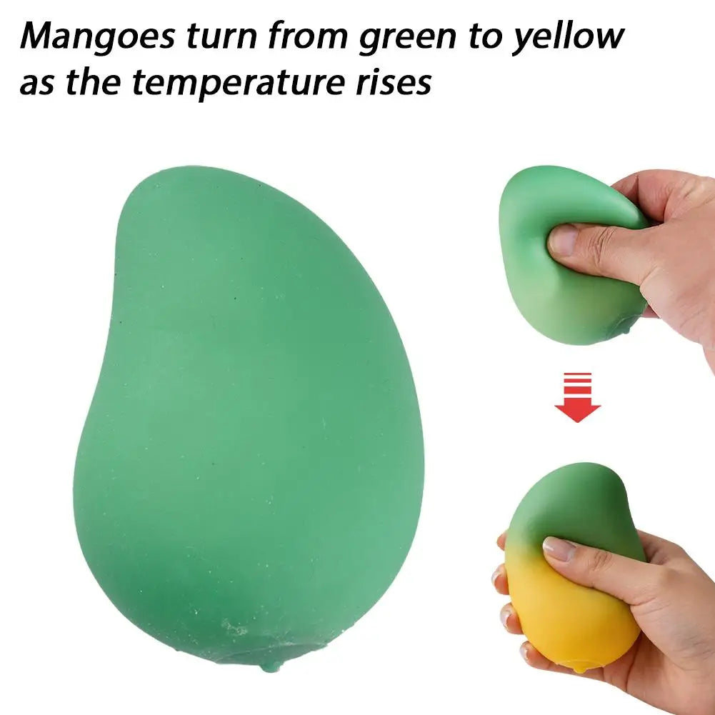 Color-Changing Mango Squishy Fidget Toy | Sensory Squeeze Ball Squishy Fidget Toy Richie's mango