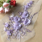 3D Sequined Flower Embroidery Patch – DIY Floral Lace Applique Embroidery Applique Patch Richie's Purple