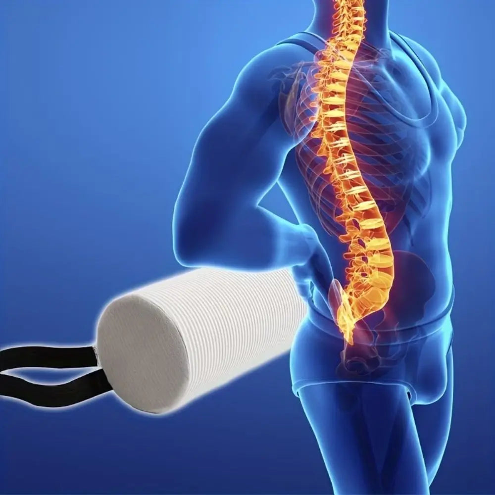 Memory Foam Lumbar Roll Pillow – Adjustable Strap Cylinder Lumbar Support Pillow Richie's