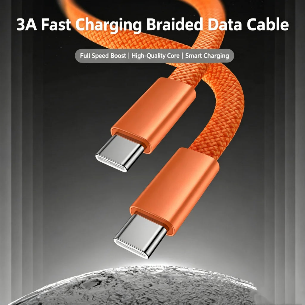 USB-C to USB-C Braided Cable 60W Fast Charging Data Sync USB-C Charging Cable Richie's