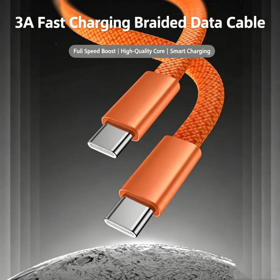 USB-C to USB-C Braided Cable 60W Fast Charging Data Sync USB-C Charging Cable Richie's
