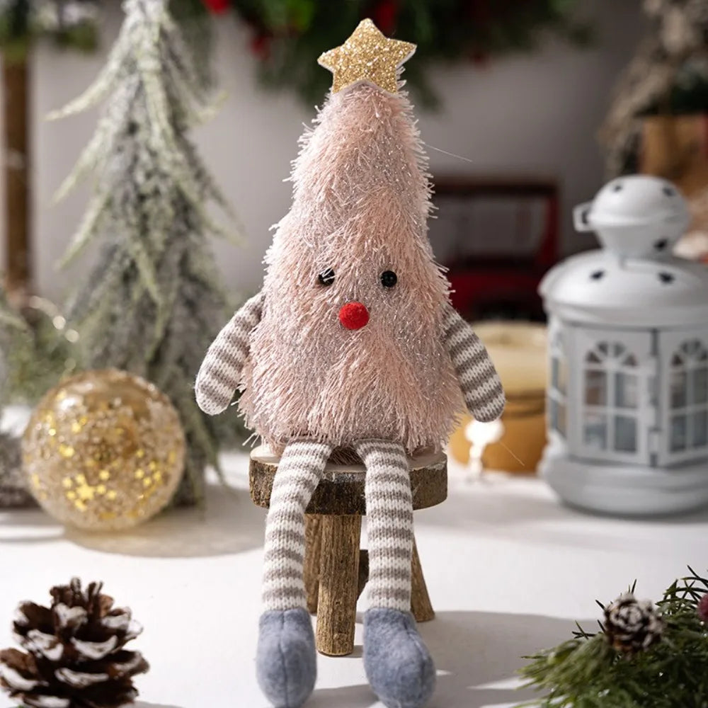 Fluffy LED Christmas Tree Figurine | 3D Xmas Glowing Décor Christmas Figurine Richie's Pink A