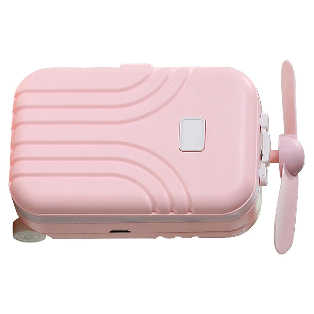 Mini USB Handheld Fan with LED Light & Mirror – Pink Portable Handheld Fan Richie's