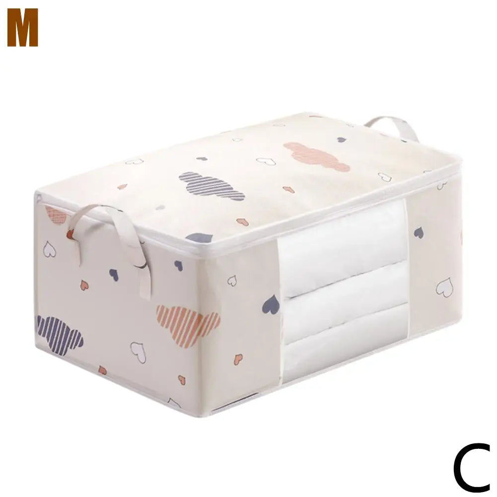 Quilt & Duvet Storage Bag – Moisture-Proof Closet Organizer Bedding Storage Bag Richie's white-M