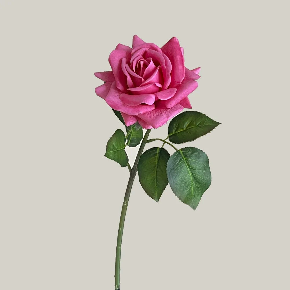 Multicolor Artificial Rose Single Stem – Real Touch Faux Flower Artificial Flower Richie's Rose Red