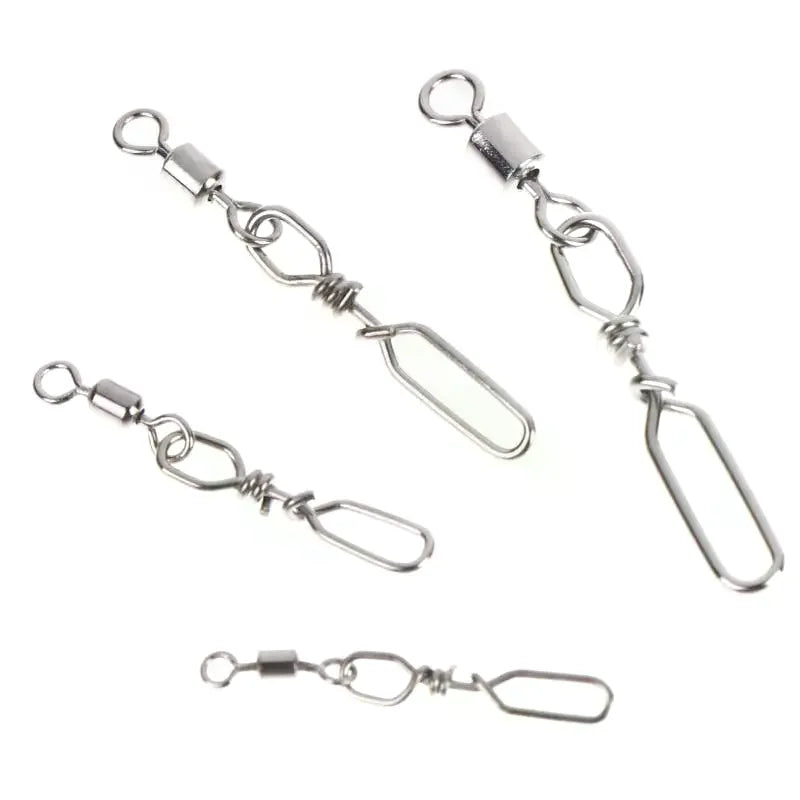 10Pcs Stainless Steel Fishing Quick Snap Speed Swivel & Guide Rings Fishing Swivel Snap Richie's