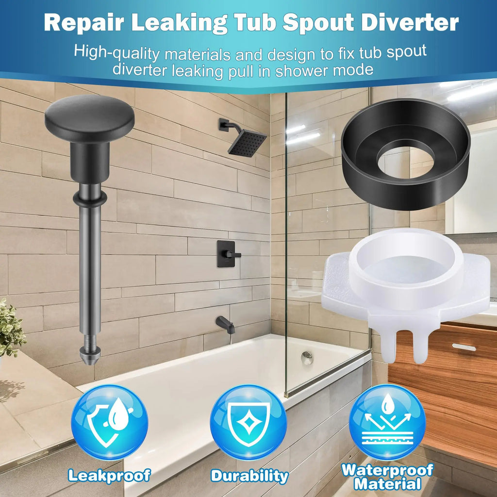 304 Stainless Steel Bath Outlet Diverter Shower Faucet Repair Kit Bath Outlet Diverter Richie's 1 Pack Black